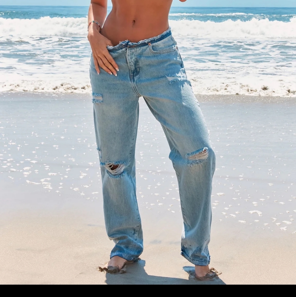 BRING IT straight leg jeans - Light blue wash
